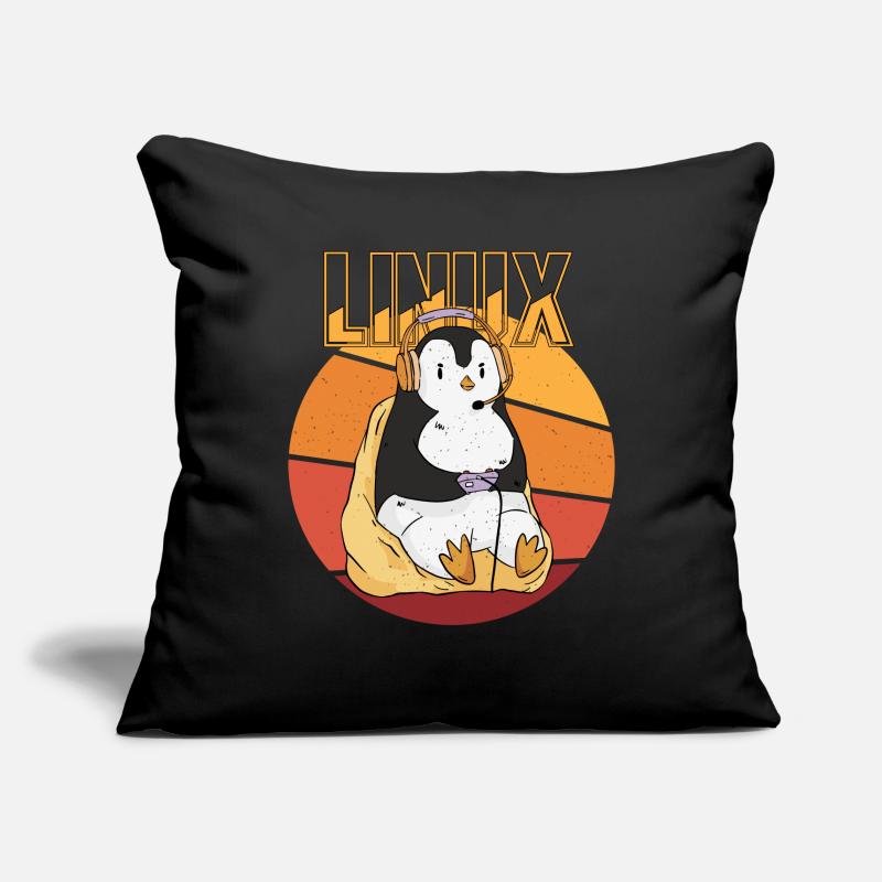 Gamer Penguin Linux Root Party Nerd Programmer Com Sofa pillowcase 17,3'' x 17,3'' (45 x 45 cm)