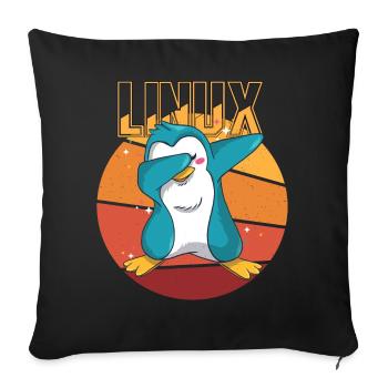 Geek Linux Root Party Penguin Nerd Programmeur Comp - Housse de coussin décorative 45 x 45 cm - noir - Devant
