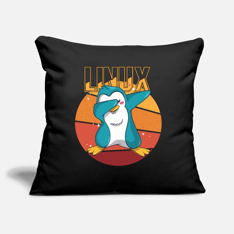 Geek Linux Root Party Penguin Nerd Programmeur Comp Housse de coussin décorative 45 x 45 cm