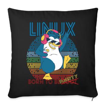 Linux Party Born To Be Root Geek Game Programmer A - Sofakissenbezug 45 x 45 cm - Schwarz - Vorne