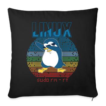 Linux Sudo Root Geek Admin Penguin Nerd Programmer - Sofakissenbezug 45 x 45 cm - Schwarz - Vorne