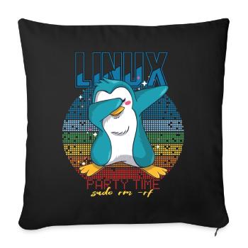 Linux Party Sudo Root Geek Cute Penguin Nerd Progr - Sofakissenbezug 45 x 45 cm - Schwarz - Vorne