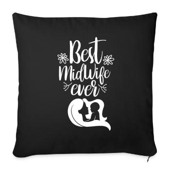 Best Midwife Ever Obstetrics Midwives - Sofa pillowcase 17,3'' x 17,3'' (45 x 45 cm) - black - Front