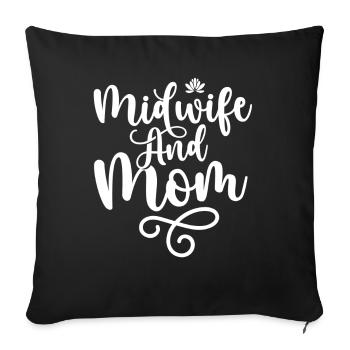 Midwife and mother Midwives Obstetrics profession - Sofa pillowcase 17,3'' x 17,3'' (45 x 45 cm) - black - Front