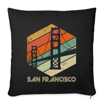 San Francisco Souvenir Californie Golden Gate Bri - Housse de coussin décorative 45 x 45 cm - noir - Devant