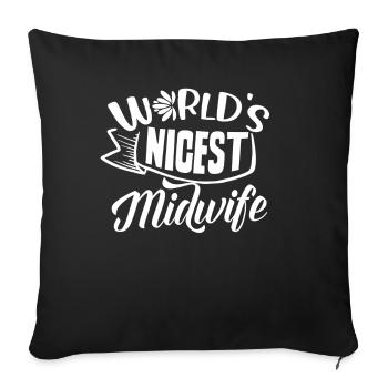 The nicest midwife in the world Midwives profession - Sofa pillowcase 17,3'' x 17,3'' (45 x 45 cm) - black - Front
