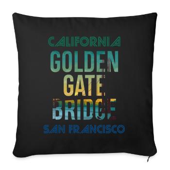 Golden Gate Bridge Souvenir San Francisco Tour à - Housse de coussin décorative 45 x 45 cm - noir - Devant