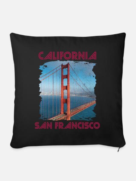California Love San Francisco Golden Gate Bridge-A - Sofakissenbezug 45 x 45 cm - Schwarz