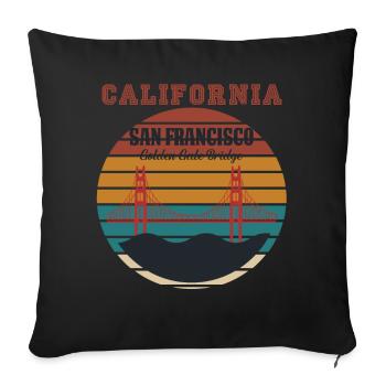 San Francisco Californie Souvenir Golden Gate Bri - Housse de coussin décorative 45 x 45 cm - noir - Devant