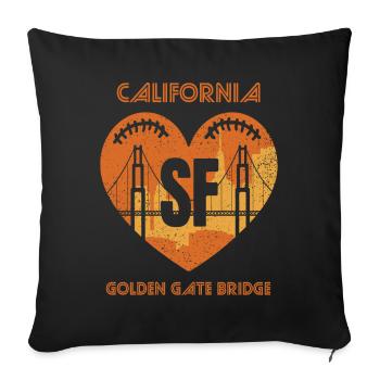 Golden Gate Bridge en Californie San Francisco Sun - Housse de coussin décorative 45 x 45 cm - noir - Devant
