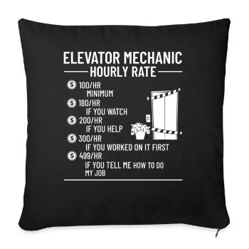 Elevator Elevator Technician Elevator Elevator - Sofa pillowcase 17,3'' x 17,3'' (45 x 45 cm) - black - Front