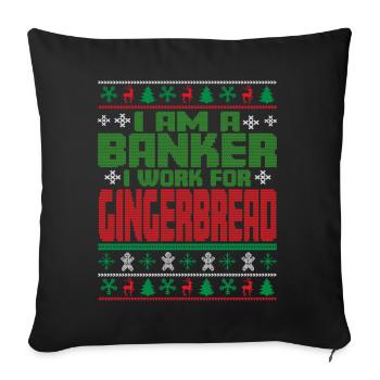 Banker Christmas Quote - Sofa pillowcase 17,3'' x 17,3'' (45 x 45 cm) - black - Front
