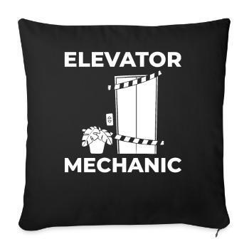 Elevator Elevator Technician Elevator Elevator - Sofa pillowcase 17,3'' x 17,3'' (45 x 45 cm) - black - Front