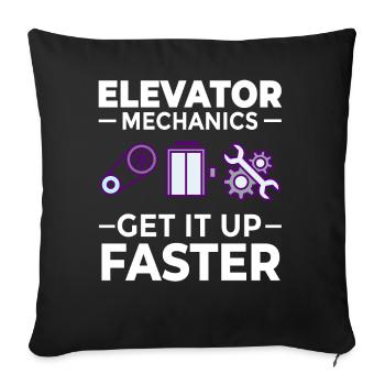 Elevator Elevator Technician Elevator Elevator - Sofa pillowcase 17,3'' x 17,3'' (45 x 45 cm) - black - Front