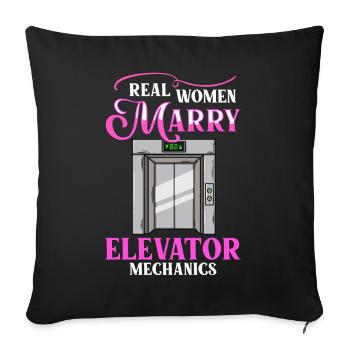 Elevator Elevator System Technician Woman Elevator Elevator - Sofa pillowcase 17,3'' x 17,3'' (45 x 45 cm) - black - Front