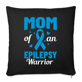 Epilepsie Krampf Erkrankung Epileptischer Anfall - Sofakissenbezug 45 x 45 cm - Schwarz - Vorne