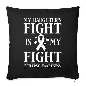 Epilepsie Krampf Erkrankung Epileptischer Anfall - Sofakissenbezug 45 x 45 cm - Schwarz - Vorne