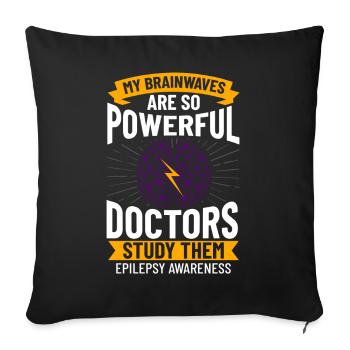 Epilepsie Krampf Erkrankung Epileptischer Anfall - Sofakissenbezug 45 x 45 cm - Schwarz - Vorne
