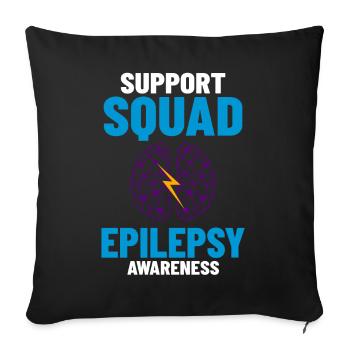 Epilepsie Krampf Erkrankung Epileptischer Anfall - Sofakissenbezug 45 x 45 cm - Schwarz - Vorne