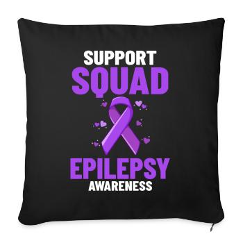 Epilepsie Krampf Erkrankung Epileptischer Anfall - Sofakissenbezug 45 x 45 cm - Schwarz - Vorne