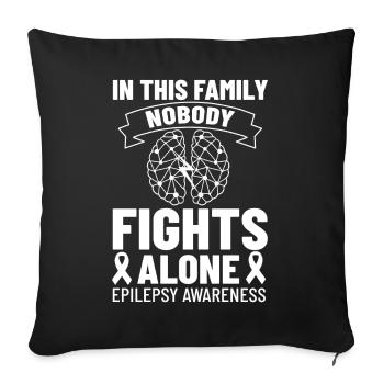 Epilepsie Krampf Erkrankung Epileptischer Anfall - Sofakissenbezug 45 x 45 cm - Schwarz - Vorne