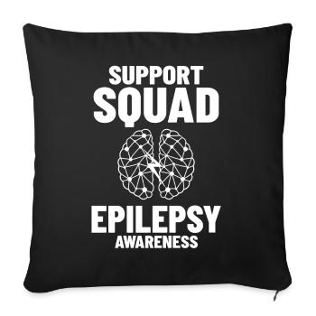 Epilepsie Krampf Erkrankung Epileptischer Anfall - Sofakissenbezug 45 x 45 cm - Schwarz - Vorne