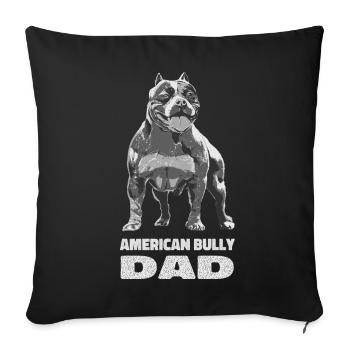 Pitbull Fête des pères Papa chien - Housse de coussin décorative 45 x 45 cm - noir - Devant