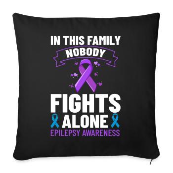 Epilepsie Krampf Erkrankung Epileptischer Anfall - Sofakissenbezug 45 x 45 cm - Schwarz - Vorne