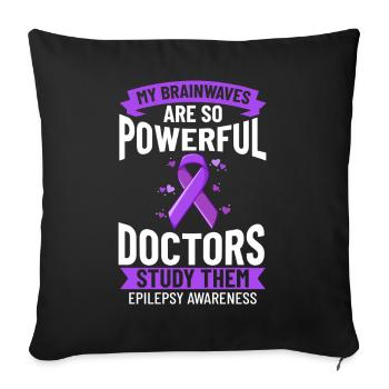 Epilepsie Krampf Erkrankung Epileptischer Anfall - Sofakissenbezug 45 x 45 cm - Schwarz - Vorne