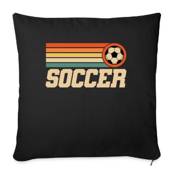 Joueur de football vintage Soccer Soccer - Housse de coussin décorative 45 x 45 cm - noir - Devant