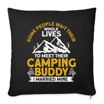 Cool Camping Buddies Gift Camping Buddy - Sofa pillowcase 17,3'' x 17,3'' (45 x 45 cm) - black - Front