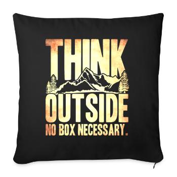 Think Outside No Necessary - Sofa pillowcase 17,3'' x 17,3'' (45 x 45 cm) - black - Front