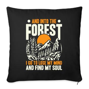 Dans la forêt, je vais perdre la tête et trouver mon - Housse de coussin décorative 45 x 45 cm - noir - Devant