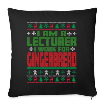 Lecturer Christmas Saying - Sofa pillowcase 17,3'' x 17,3'' (45 x 45 cm) - black - Front