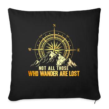 Tous ceux qui errent ne sont pas perdus - Housse de coussin décorative 45 x 45 cm - noir - Devant
