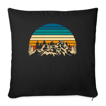 Wildlife Trees Outdoors Nature Retro Forest - Sofa pillowcase 17,3'' x 17,3'' (45 x 45 cm) - black - Front