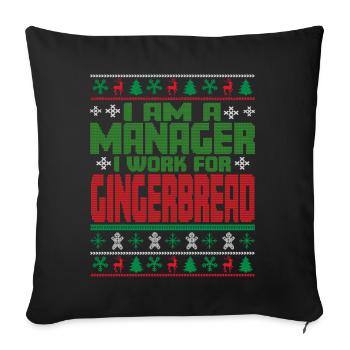 Manager Christmas Quote - Sofa pillowcase 17,3'' x 17,3'' (45 x 45 cm) - black - Front