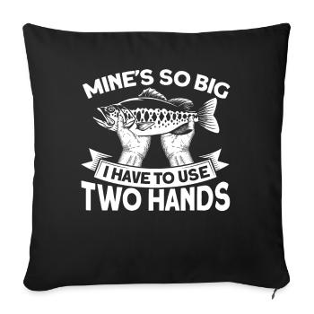 Des mines si grandes que je dois utiliser deux mains - Housse de coussin décorative 45 x 45 cm - noir - Devant