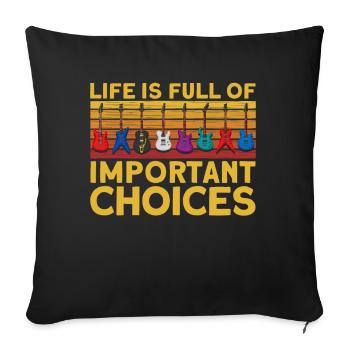 Guitars Retro - Sofa pillowcase 17,3'' x 17,3'' (45 x 45 cm) - black - Front