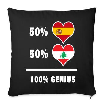 Libanon und Spanien Genie / Geschenk - Sofakissenbezug 45 x 45 cm - Schwarz - Vorne