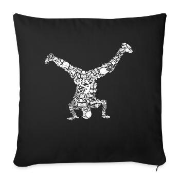 Breakdance Breakdancer Herren Kinder Jungen - Sofakissenbezug 45 x 45 cm - Schwarz - Vorne