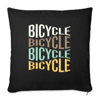 Bicyclette - Housse de coussin décorative 45 x 45 cm - noir - Devant