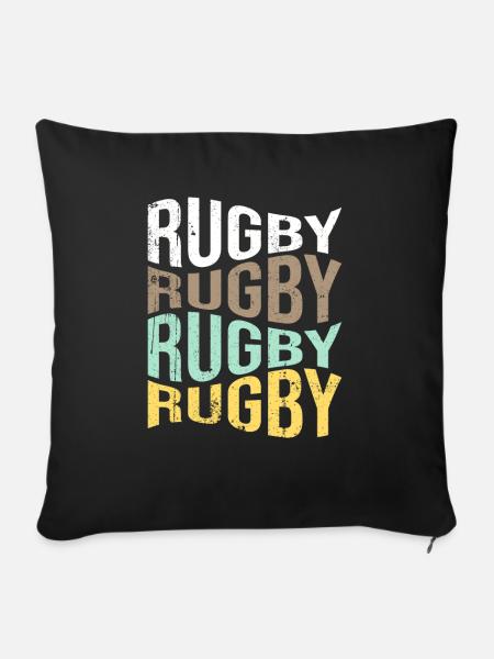 rugby - Sofakissenbezug 45 x 45 cm - Schwarz