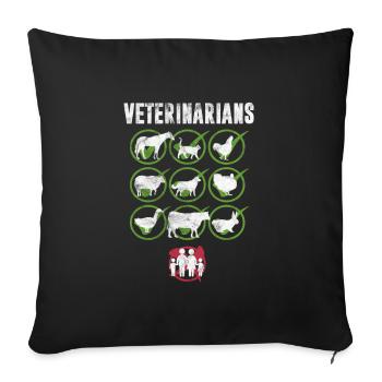 Vétérinaire vétérinaire Cadeau vétérinaire - Housse de coussin décorative 45 x 45 cm - noir - Devant