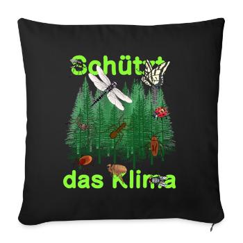 Nature sauvage Forêt Animaux Nature Protection du climat Insectes Animaux - Housse de coussin décorative 45 x 45 cm - noir - Devant