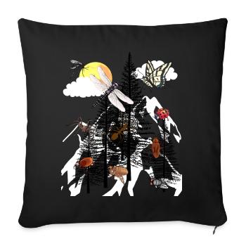 Wilderness Forest Animals Nature Nature Lovers Biologist Eco - Sofa pillowcase 17,3'' x 17,3'' (45 x 45 cm) - black - Front