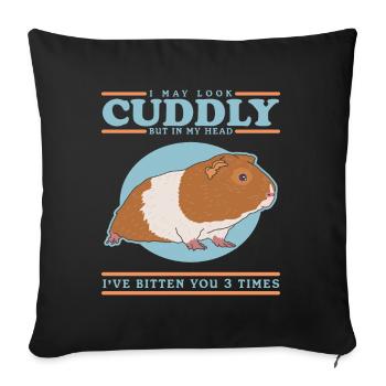 Guinea Pig Guinea Pig Gift - Sofa pillowcase 17,3'' x 17,3'' (45 x 45 cm) - black - Front