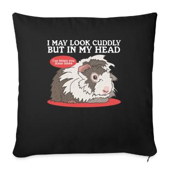 Guinea pig guinea pig gift - Sofa pillowcase 17,3'' x 17,3'' (45 x 45 cm) - black - Front