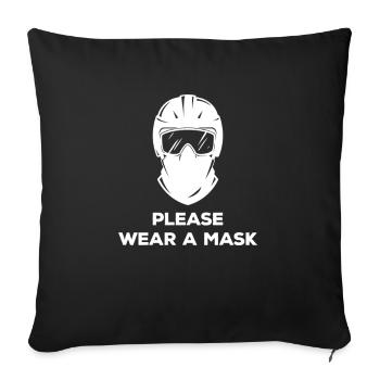 Mask compulsory ski mask ski goggles snowboard - Sofa pillowcase 17,3'' x 17,3'' (45 x 45 cm) - black - Front