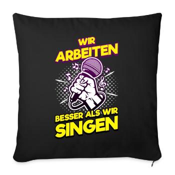 Queen Karaoke Bar, Party, Firmenfeier, Frauen - Sofakissenbezug 45 x 45 cm - Schwarz - Vorne